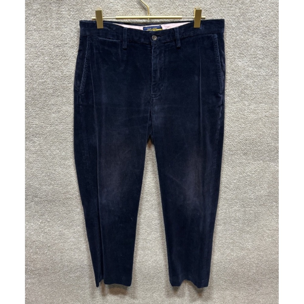Polo Ralph Lauren Rugby Vintage Men Navy Blue Cotton Pants 30x26.5 Preppy Senior